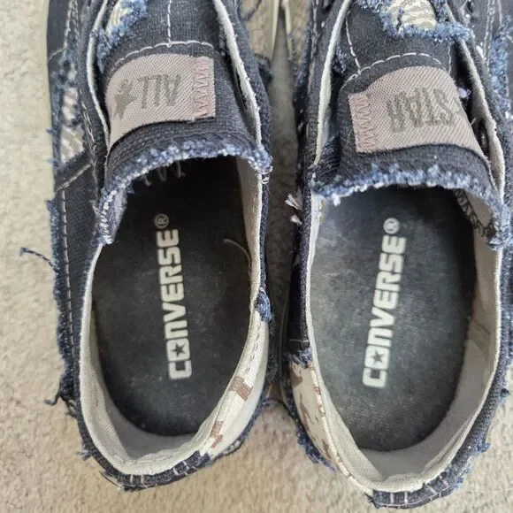 Converse Chuck Taylor All Star Patchwork Slip On Black/ Gray/ Tan Y2K Wos Size 7 - Picture 5 of 10